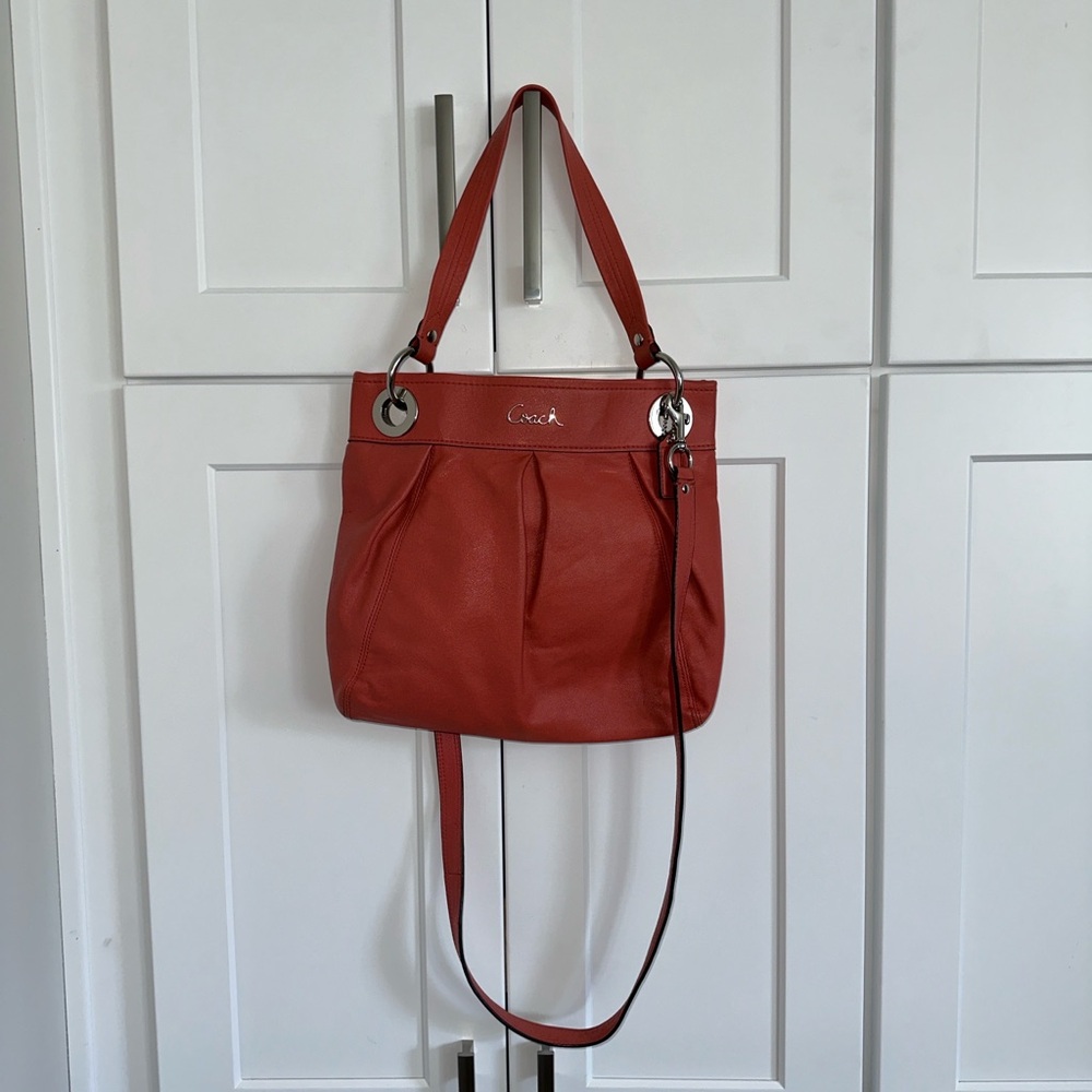 Coach Coral Leather Shoulder Bag